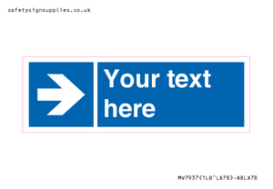 MV7937: Custom Mandatory directional sign, blue arrow right