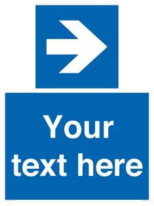 MV7937: Custom Mandatory directional sign, blue arrow right