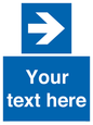 MV7937: Custom Mandatory directional sign, blue arrow right