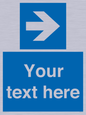 MV7937: Custom Mandatory directional sign, blue arrow right