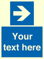 MV7937: Custom Mandatory directional sign, blue arrow right