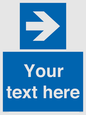 MV7937: Custom Mandatory directional sign, blue arrow right