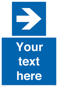MV7937: Custom Mandatory directional sign, blue arrow right