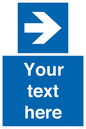 MV7937: Custom Mandatory directional sign, blue arrow right