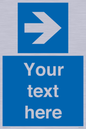 MV7937: Custom Mandatory directional sign, blue arrow right