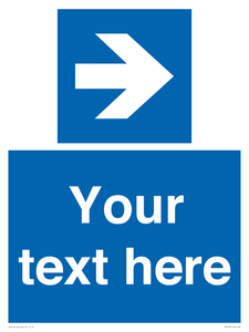 MV7937: Custom Mandatory directional sign, blue arrow right