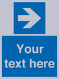MV7937: Custom Mandatory directional sign, blue arrow right