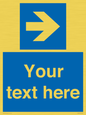 MV7937: Custom Mandatory directional sign, blue arrow right
