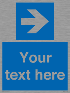 MV7937: Custom Mandatory directional sign, blue arrow right