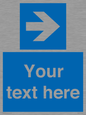MV7937: Custom Mandatory directional sign, blue arrow right