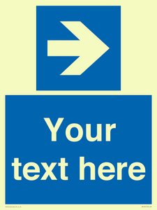 MV7937: Custom Mandatory directional sign, blue arrow right