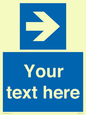 MV7937: Custom Mandatory directional sign, blue arrow right