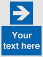 MV7937: Custom Mandatory directional sign, blue arrow right