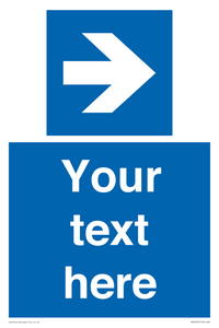 MV7937: Custom Mandatory directional sign, blue arrow right