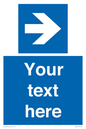 MV7937: Custom Mandatory directional sign, blue arrow right