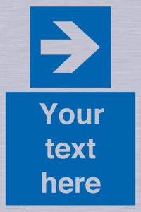 MV7937: Custom Mandatory directional sign, blue arrow right