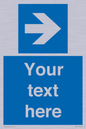 MV7937: Custom Mandatory directional sign, blue arrow right