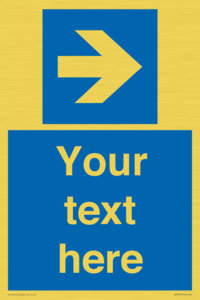 MV7937: Custom Mandatory directional sign, blue arrow right