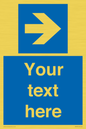 MV7937: Custom Mandatory directional sign, blue arrow right