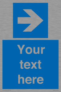 MV7937: Custom Mandatory directional sign, blue arrow right