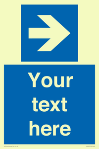 MV7937: Custom Mandatory directional sign, blue arrow right