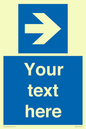 MV7937: Custom Mandatory directional sign, blue arrow right