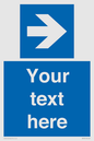 MV7937: Custom Mandatory directional sign, blue arrow right
