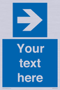 MV7937: Custom Mandatory directional sign, blue arrow right