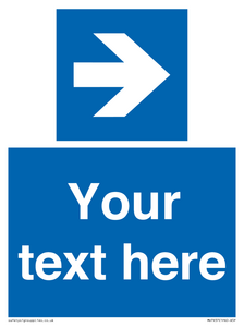 MV7937: Custom Mandatory directional sign, blue arrow right