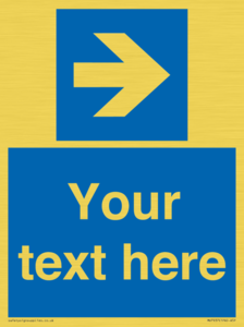 MV7937: Custom Mandatory directional sign, blue arrow right