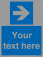 MV7937: Custom Mandatory directional sign, blue arrow right