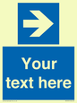 MV7937: Custom Mandatory directional sign, blue arrow right