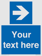 MV7937: Custom Mandatory directional sign, blue arrow right