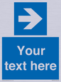 MV7937: Custom Mandatory directional sign, blue arrow right