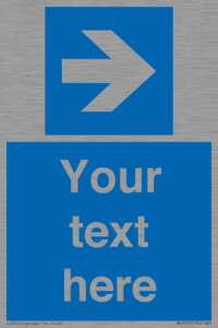 MV7937: Custom Mandatory directional sign, blue arrow right