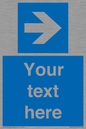MV7937: Custom Mandatory directional sign, blue arrow right
