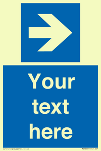 MV7937: Custom Mandatory directional sign, blue arrow right