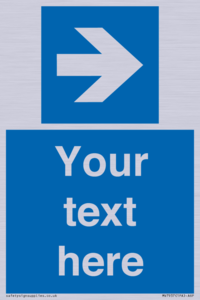 MV7937: Custom Mandatory directional sign, blue arrow right