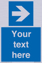 MV7937: Custom Mandatory directional sign, blue arrow right