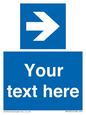 MV7937: Custom Mandatory directional sign, blue arrow right