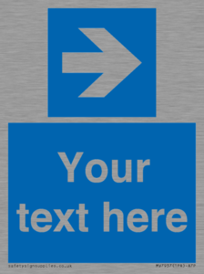 MV7937: Custom Mandatory directional sign, blue arrow right