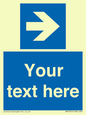 MV7937: Custom Mandatory directional sign, blue arrow right