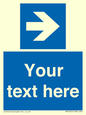 MV7937: Custom Mandatory directional sign, blue arrow right