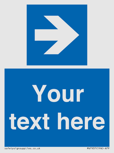 MV7937: Custom Mandatory directional sign, blue arrow right
