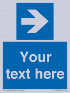 MV7937: Custom Mandatory directional sign, blue arrow right