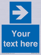 MV7937: Custom Mandatory directional sign, blue arrow right