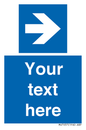 MV7937: Custom Mandatory directional sign, blue arrow right