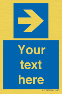 MV7937: Custom Mandatory directional sign, blue arrow right