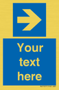 MV7937: Custom Mandatory directional sign, blue arrow right