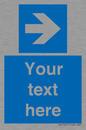 MV7937: Custom Mandatory directional sign, blue arrow right
